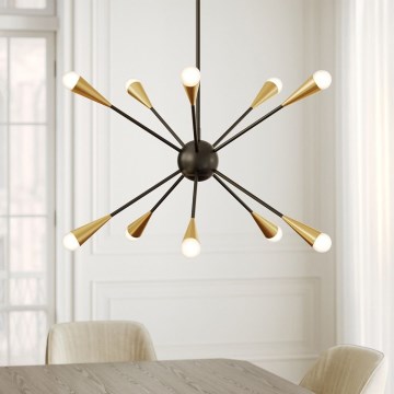 Feiss - LED Żyrandol JAX 10xG9/3W/230V czarny/złoty