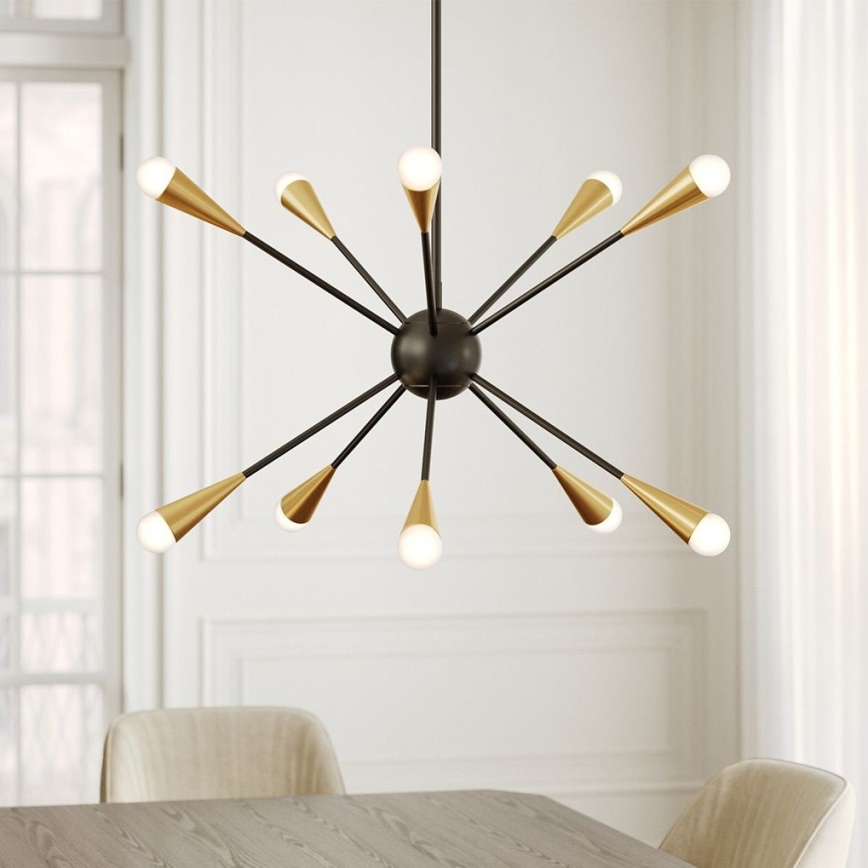 Feiss - LED Żyrandol JAX 10xG9/3W/230V czarny/złoty