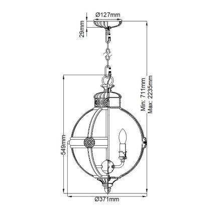 Feiss - Żyrandol na łańcuchu ADAMS 3xE14/60W/230V brąz