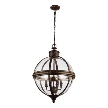 Feiss - Żyrandol na łańcuchu ADAMS 4xE14/60W/230V brąz