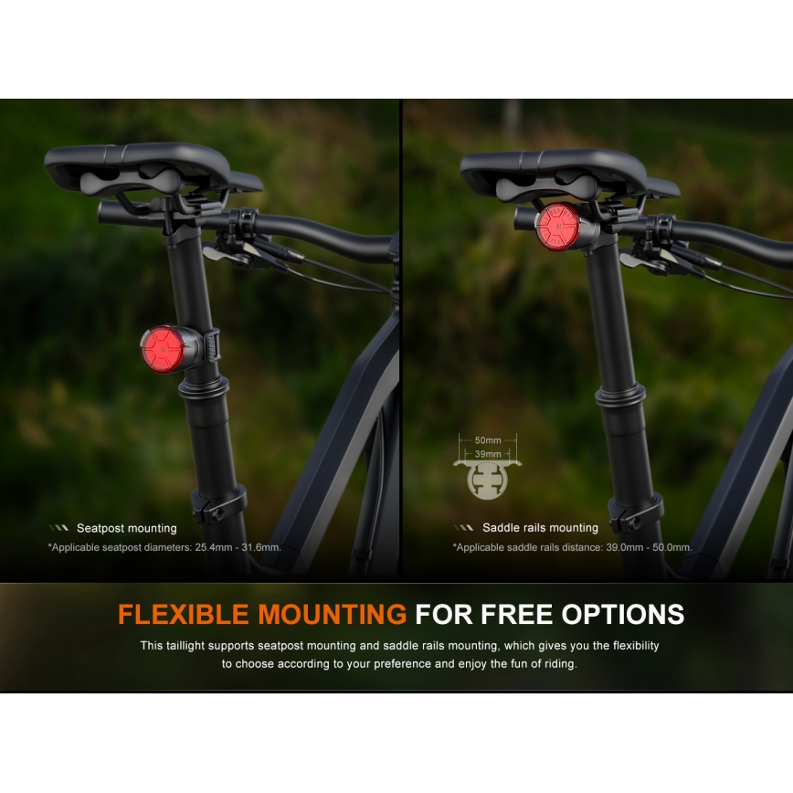 Fenix BC06R - LED Ściemniane akumulatorowe światło do roweru LED/USB IP66 90 błyszcz. 24,5 h 560 mAh