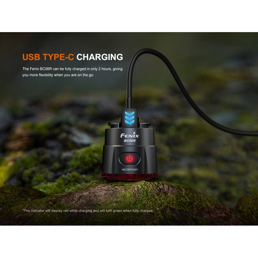 Fenix BC06R - LED Ściemniane akumulatorowe światło do roweru LED/USB IP66 90 błyszcz. 24,5 h 560 mAh