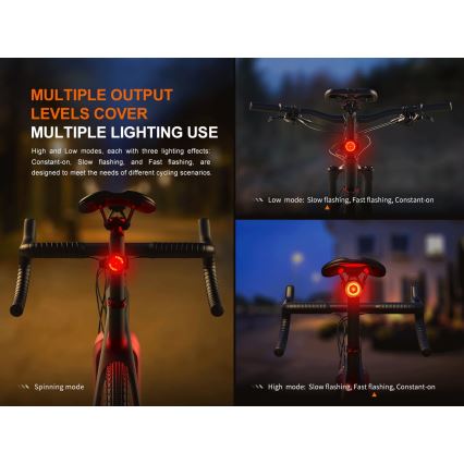 Fenix BC06R - LED Ściemniane akumulatorowe światło do roweru LED/USB IP66 90 błyszcz. 24,5 h 560 mAh