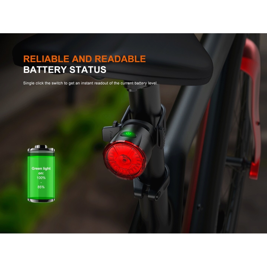 Fenix BC06R - LED Ściemniane akumulatorowe światło do roweru LED/USB IP66 90 błyszcz. 24,5 h 560 mAh