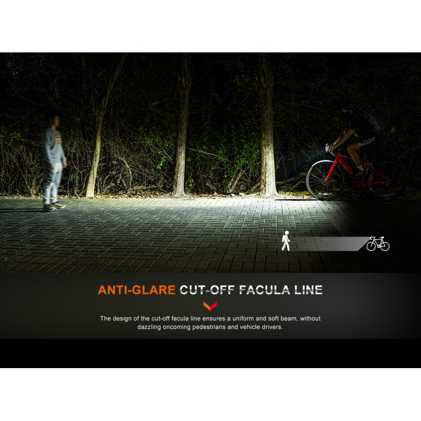 Fenix BC15R - LED Ściemnialna akumulatorowa lampa rowerowa LED/USB IP66 400 błyszcz. 31,5 h 2600 mAh