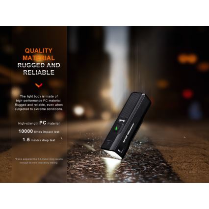 Fenix BC15R - LED Ściemnialna akumulatorowa lampa rowerowa LED/USB IP66 400 błyszcz. 31,5 h 2600 mAh