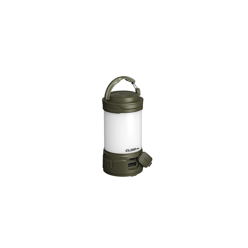 Fenix CL26RPROOLI - LED Ściemnialna przenośna akumulatorowa lampa LED/USB IP66 650 błyszcz. 408 h 5000 mAh zielony