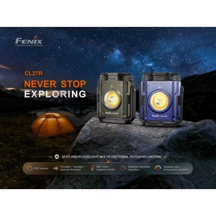 Fenix CL27RGRE - LED Ściemnialna lampa akumulatorowa LED/USB IP66 1600 lm 285 h