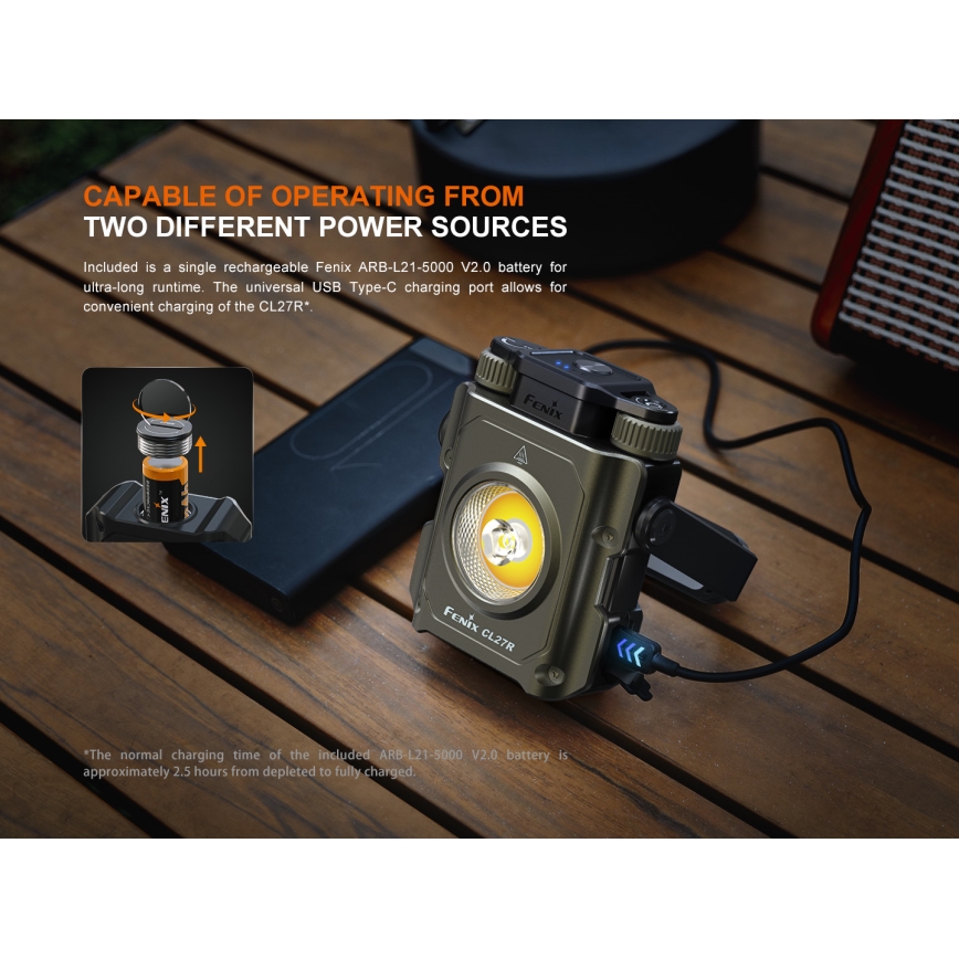 Fenix CL27RGRE - LED Ściemnialna lampa akumulatorowa LED/USB IP66 1600 lm 285 h
