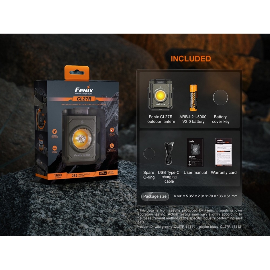 Fenix CL27RGRE - LED Ściemnialna lampa akumulatorowa LED/USB IP66 1600 lm 285 h