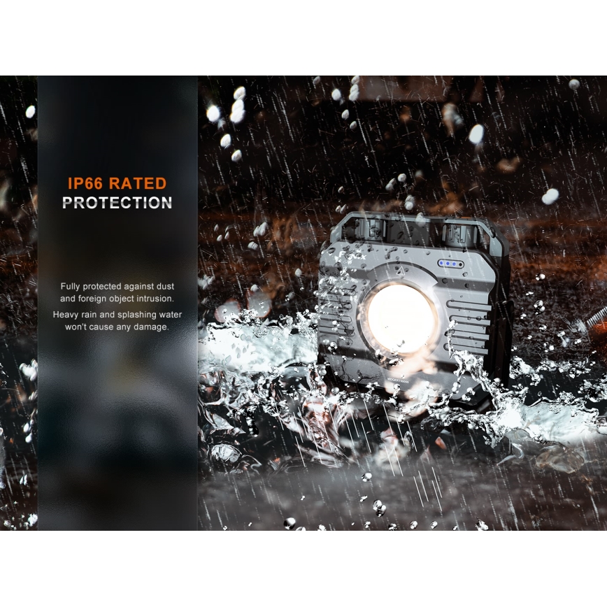 Fenix CL28R - LED Ściemnialny akumulatorowy reflektor z power bankiem LED/USB IP66 2000 błyszcz. 360 h 10000 mAh