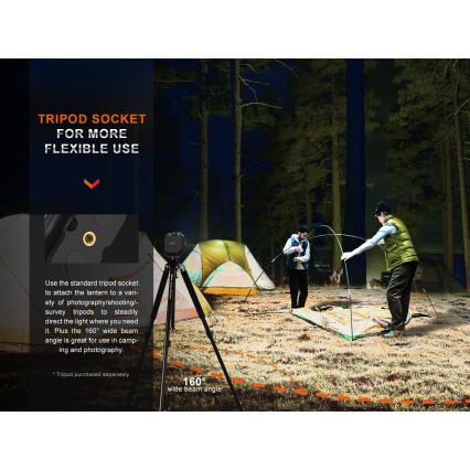 Fenix CL28R - LED Ściemnialny akumulatorowy reflektor z power bankiem LED/USB IP66 2000 błyszcz. 360 h 10000 mAh