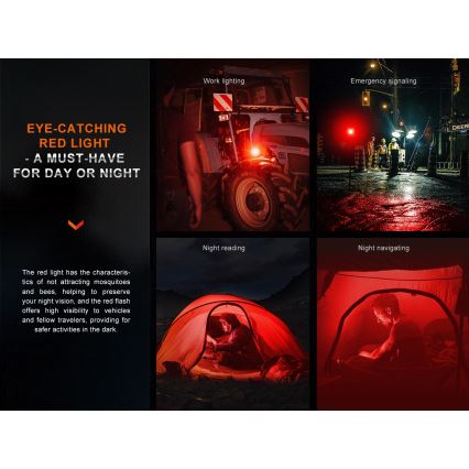 Fenix CL28R - LED Ściemnialny akumulatorowy reflektor z power bankiem LED/USB IP66 2000 błyszcz. 360 h 10000 mAh