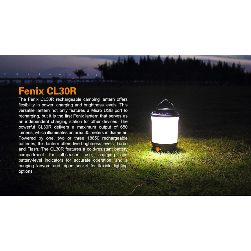 Fenix CL30R - Przenośna lampa akumulatorowa LED LED/USB/6xCR123A IPX7 650 lm 300 h 2600 mAh