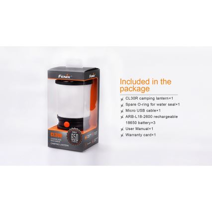 Fenix CL30R - Przenośna lampa akumulatorowa LED LED/USB/6xCR123A IPX7 650 lm 300 h 2600 mAh