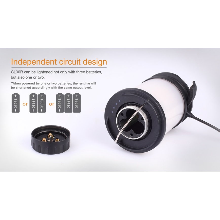 Fenix CL30R - Przenośna lampa akumulatorowa LED LED/USB/6xCR123A IPX7 650 lm 300 h 2600 mAh