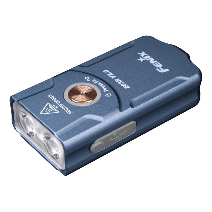 Fenix E03RV20BLU - LED Latarka akumulatorowa LED/USB IP66 500 błyszcz. 30 h 400 mAh