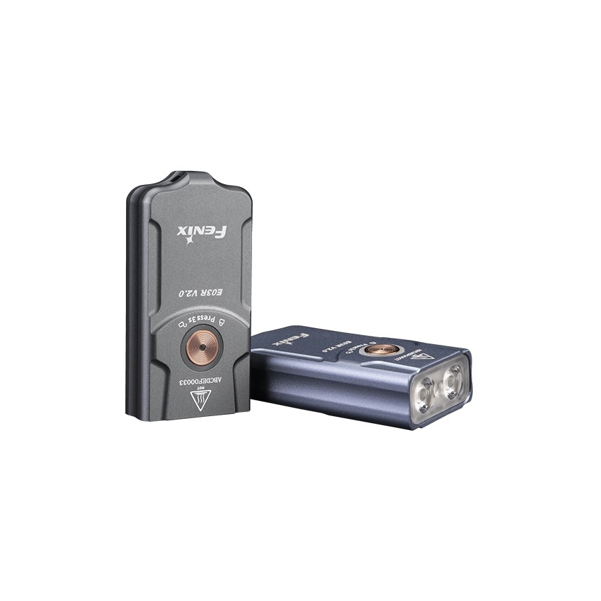 Fenix E03RV20GREY - LED Latarka akumulatorowa LED/USB IP66 500 błyszcz. 30 h 400 mAh