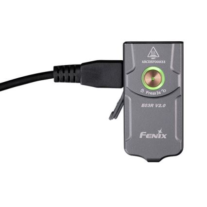 Fenix E03RV20GREY - LED Latarka akumulatorowa LED/USB IP66 500 błyszcz. 30 h 400 mAh