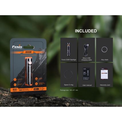 Fenix E05RBLC - LED Latarka akumulatorowa LED/USB IP68