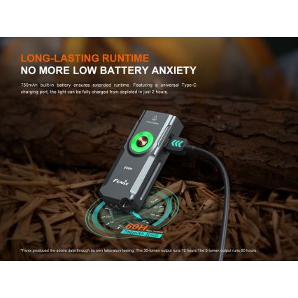 Fenix E06RGRY - LED Ściemnialna akumulatorowa latarka UV LED/USB IP66 700 błyszcz. 60 h 750 mAh szary