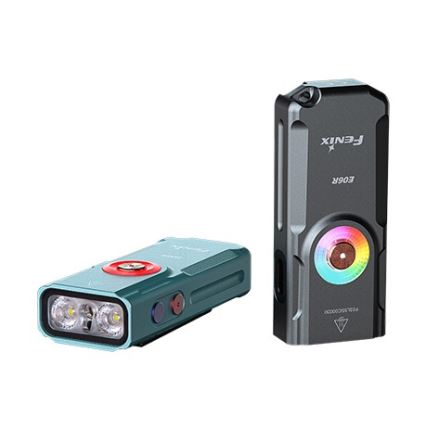 Fenix E06RGRY - LED Ściemnialna akumulatorowa latarka UV LED/USB IP66 700 błyszcz. 60 h 750 mAh szary