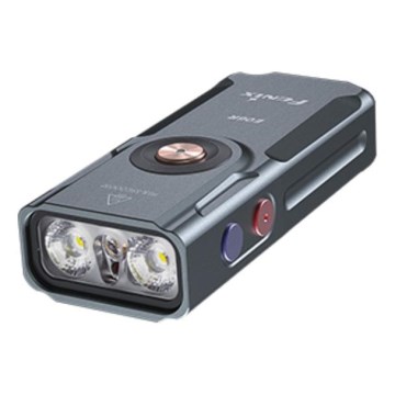 Fenix E06RGRY - LED Ściemnialna latarka akumulatorowa UV LED/USB IP66 700 błyszcząca 60 h szara