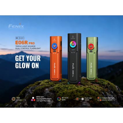 Fenix E06RPROEUBLC - ściemnialna ładowalna latarka LED/USB 1650 mAh IP66 1600 lm 111 h czarna