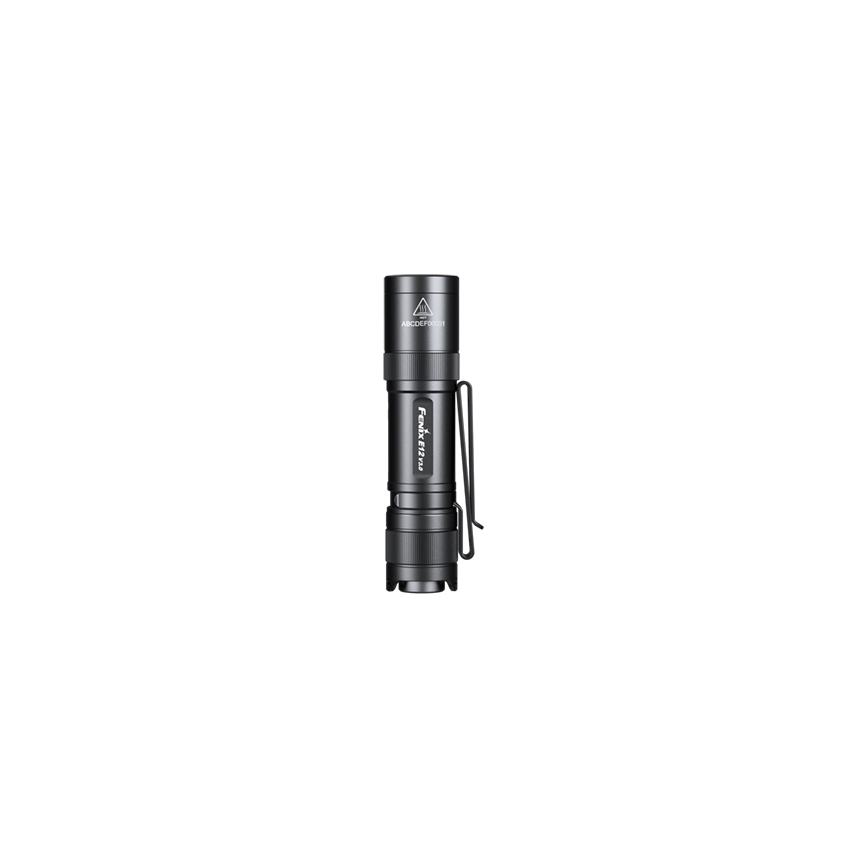 Fenix E12V30 - ładowalna latarka LED z regulacją jasności, 1×AA (2000 mAh), IP68, 200 lm, do 100 h, czarna
