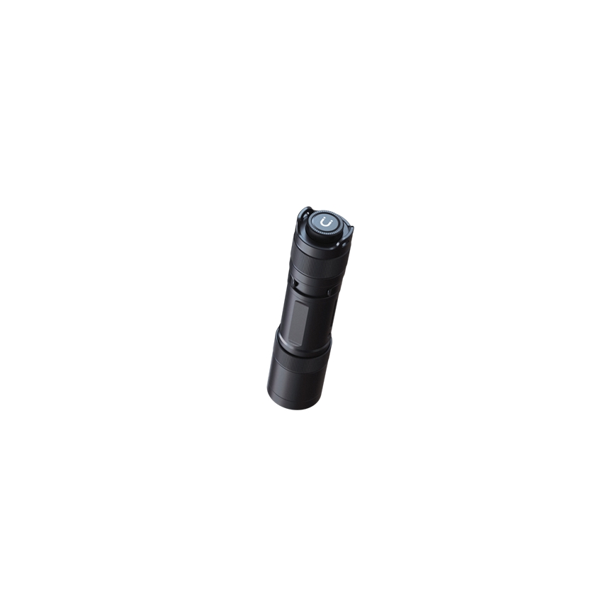 Fenix E12V30 - ładowalna latarka LED z regulacją jasności, 1×AA (2000 mAh), IP68, 200 lm, do 100 h, czarna