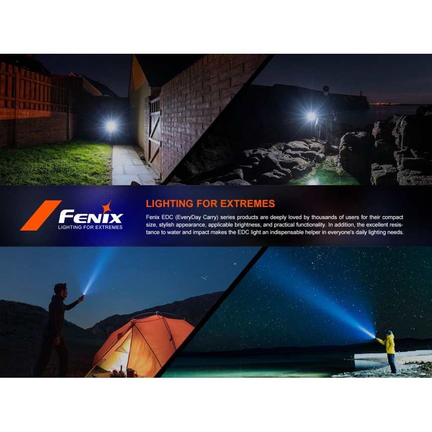 Fenix E18RV20800 - Ściemnialna ładowalna latarka LED/USB/1xCR123A 800 mAh IP68 1200 lm 200 h czarna