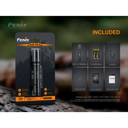 Fenix E20V20 - LED Latarka LED/2xAA IP68