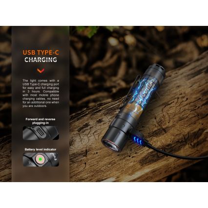 Fenix E35RSETAODS - LED Ściemn. akumul. latarka LED/USB IP68 3100 lm 69 h 5000 mAh + dyfuzor 26,5mm