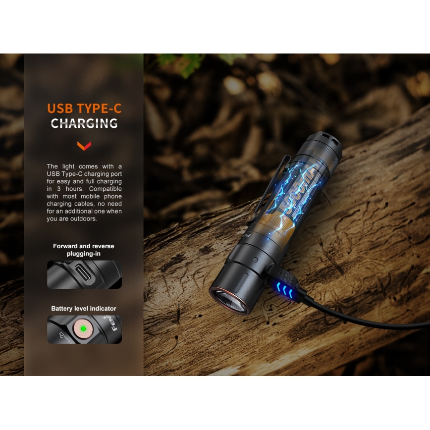 Fenix E35RSETAODS - LED Ściemn. akumul. latarka LED/USB IP68 3100 lm 69 h 5000 mAh + dyfuzor 26,5mm
