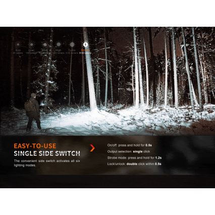 Fenix E35RSETAODS - LED Ściemn. akumul. latarka LED/USB IP68 3100 lm 69 h 5000 mAh + dyfuzor 26,5mm