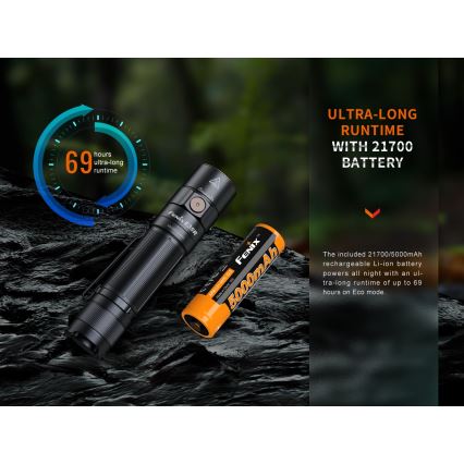 Fenix E35RSETAODS - LED Ściemn. akumul. latarka LED/USB IP68 3100 lm 69 h 5000 mAh + dyfuzor 26,5mm