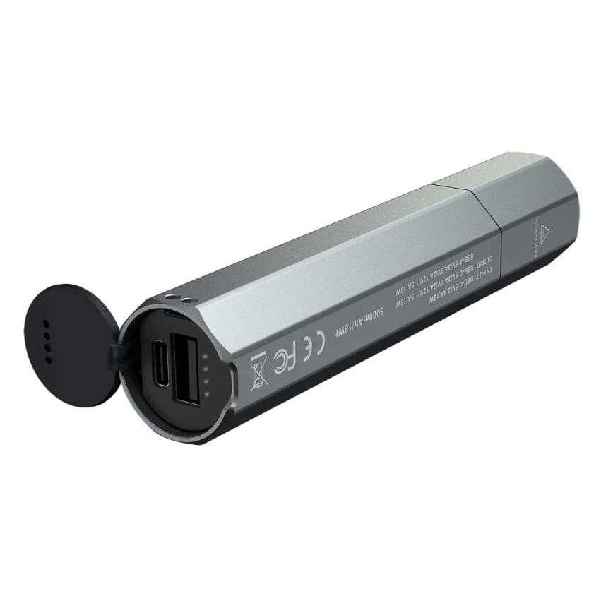 Fenix ECPBLCK - LED Latarka akumulatorowa z power bankiem USB IP68 1600 błyszcz. 504 h 5000 mAh czarny