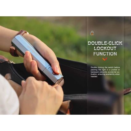 Fenix ECPBLCK - LED Latarka akumulatorowa z power bankiem USB IP68 1600 błyszcz. 504 h 5000 mAh czarny