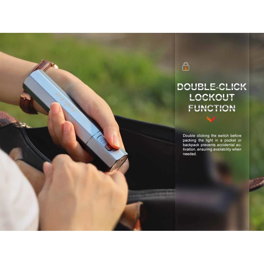 Fenix ECPBLCK - LED Latarka akumulatorowa z power bankiem USB IP68 1600 błyszcz. 504 h 5000 mAh czarny