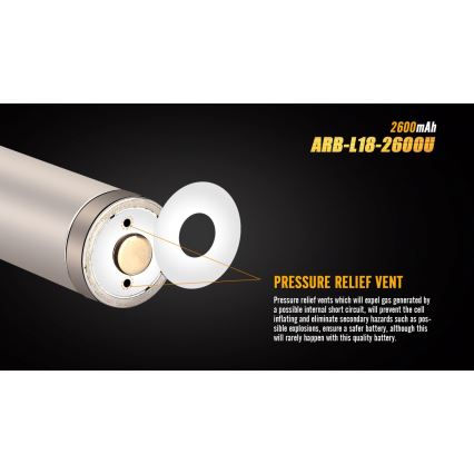 Fenix FE18650LI26USB - 1 szt. Akumulator ładowalny USB, 3,6 V, 2600 mAh