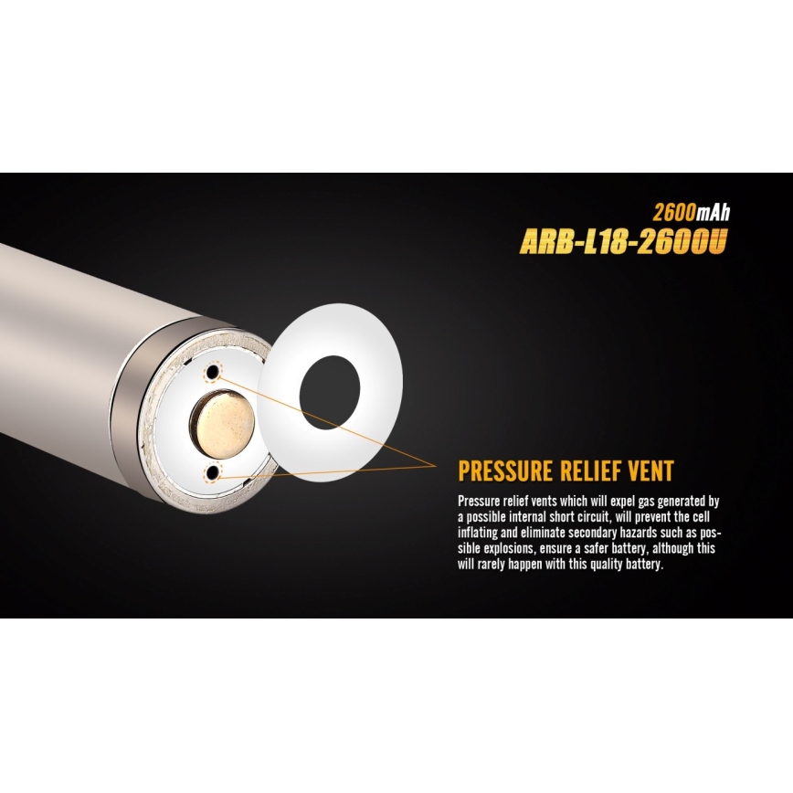 Fenix FE18650LI26USB - 1 szt. Akumulator ładowalny USB, 3,6 V, 2600 mAh