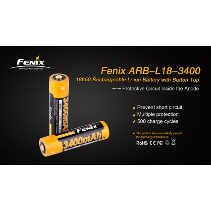 Fenix FE18650LI34 - 1 szt. Akumulator ładowalny 18650/3,6V 3400 mAh