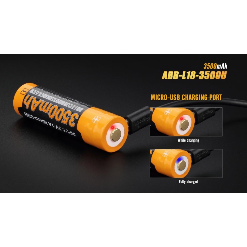 Fenix FE18650LI35USB - 1 szt. Akumulator ładowalny USB, 3,6 V, 3500 mAh