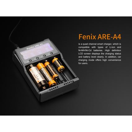 Fenix FENAREA4 - Ładowarka baterii 4xLi-ion/AAA/AA/C 5V