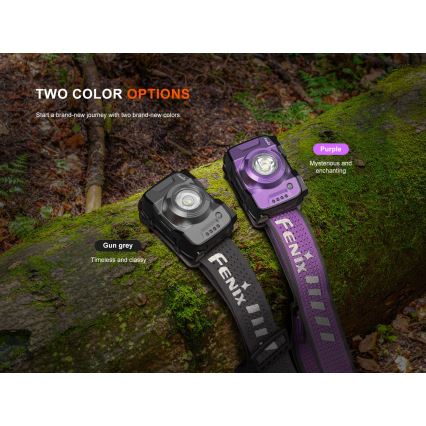 Fenix HL12RV20BLC - ściemnialna, ładowalna czołówka LED/USB, 950 mAh, IP66, 500 lm, 112 h, czarna