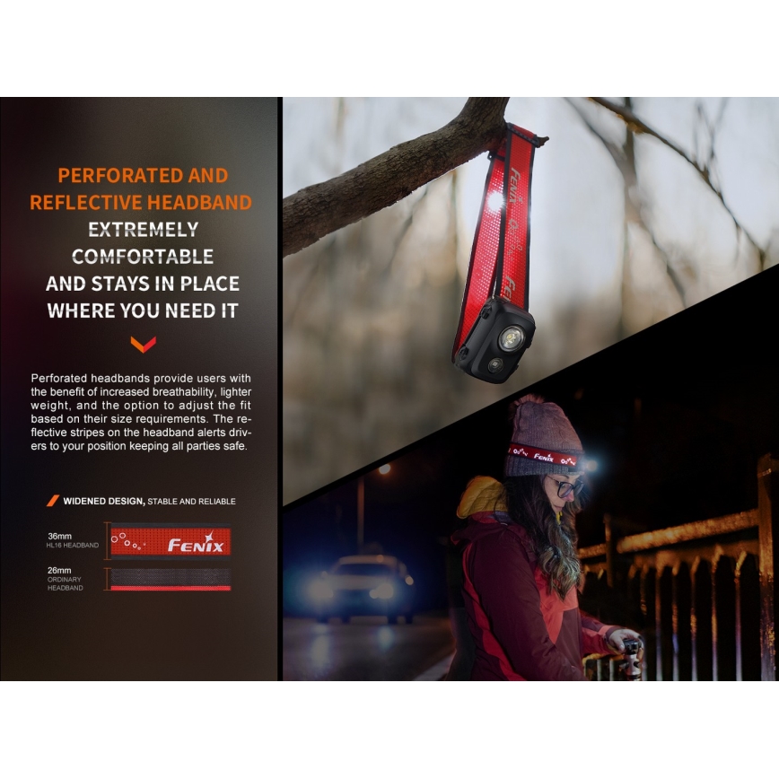 Fenix HL16V2PIN - LED Czołówka LED/3xAAA IP66 450 lm 200 h różowa