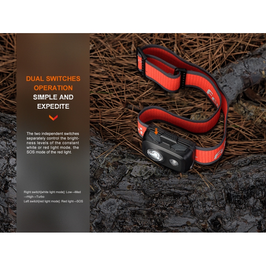 Fenix HL16V2PIN - LED Czołówka LED/3xAAA IP66 450 lm 200 h różowa