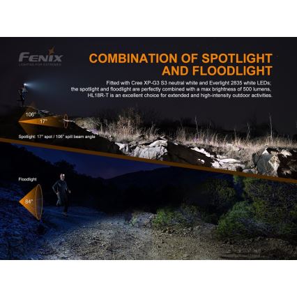 Fenix HL18RTRAIL - LED Czołówka akumulatorowa LED/3xAAA IP66