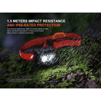 Fenix HL18RTV20BLC - LED Ściemnialna ładowalna czołówka LED/USB IP66 800 lm 160 h czarny/pomarańczowy