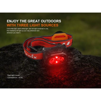 Fenix HL18RTV20WHT - LED Ściemnialna ładowalna czołówka LED/USB IP66 800 lm 160 h biały/czarny